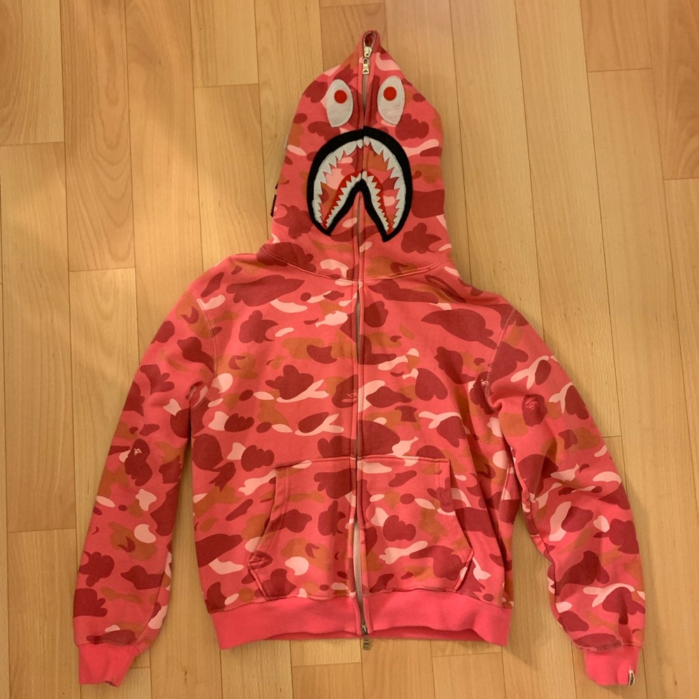 bape jacket pink camo